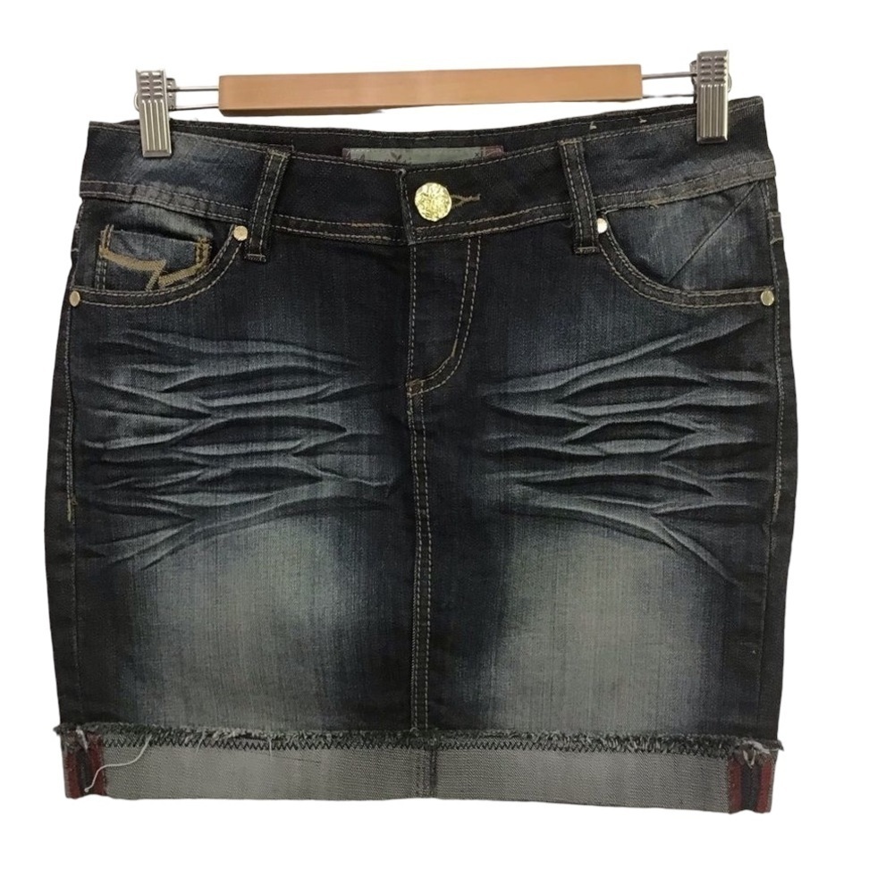 ROXY jeans mini skirt five pockets essential Alex low rise dark blue size 7